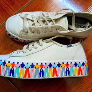 Limited Edition White Triple Decker Keds!🌈